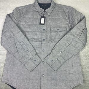 Bonobos Jacket Mens XL Gray Quilted Minimalist Cotton Shacket Snap